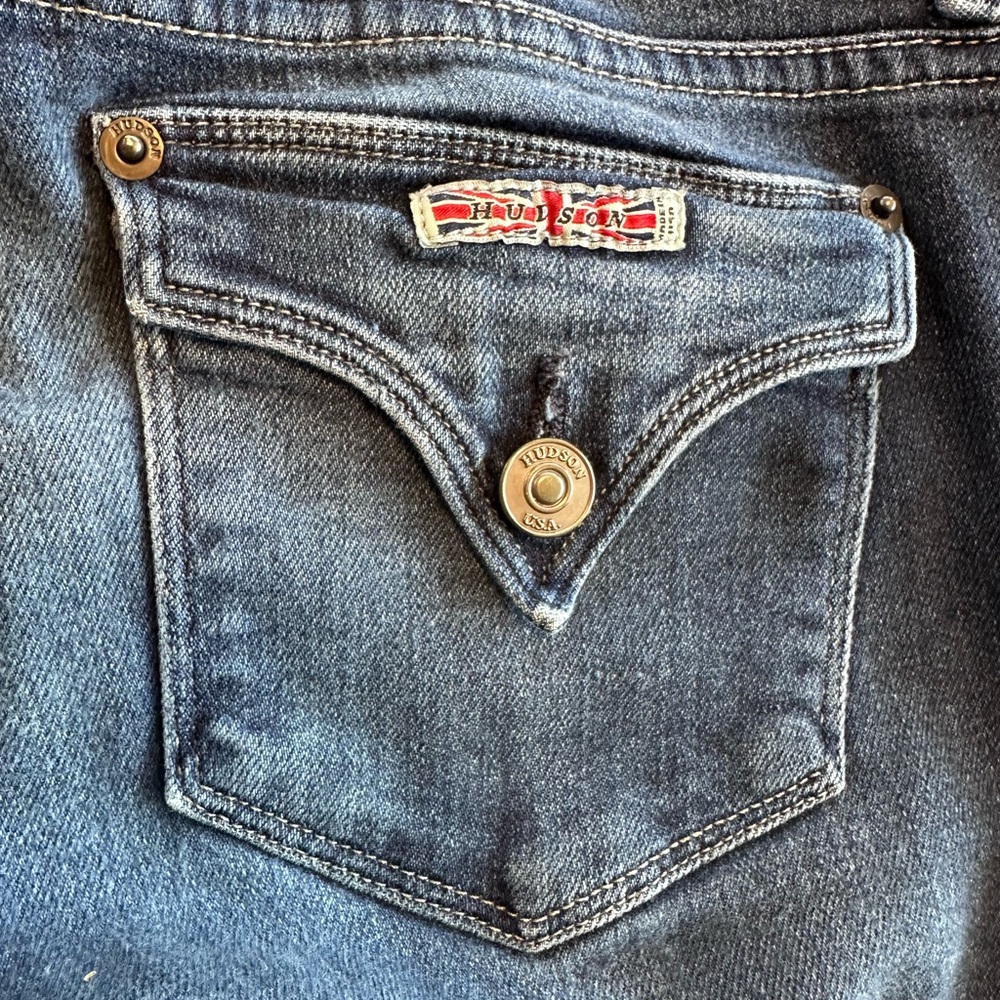 Hudson USA Bootcut Jeans Womens 28 Low Rise Flap Pocket Stretch Denim 28x30 Sz S - Picture 14 of 16